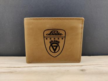 Güldener Echt Leder Geldbörse
